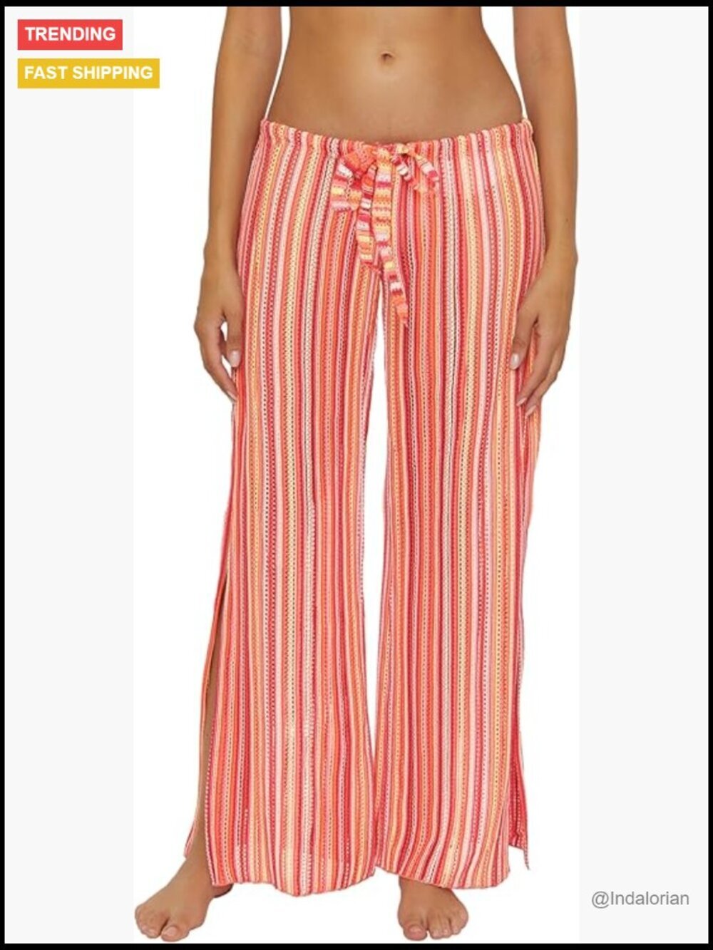 Women's Harem Pants with Split Leg, Beach Cover Ups